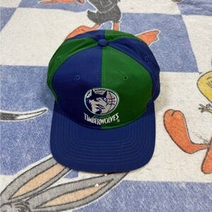 Vintage Minnesota Timberwolves starter pinwheel snap back cap